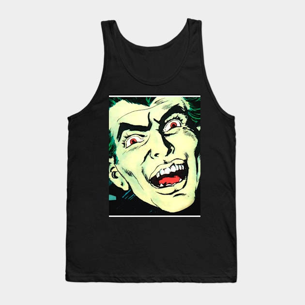Woman in panic of bloodthirsty man Tank Top by Marccelus
